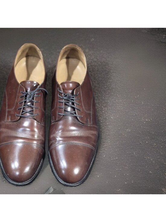 Stafford Executive Men\'s Brown Leather Cap Toe Lace-up Shoes US Size 11 Brown
